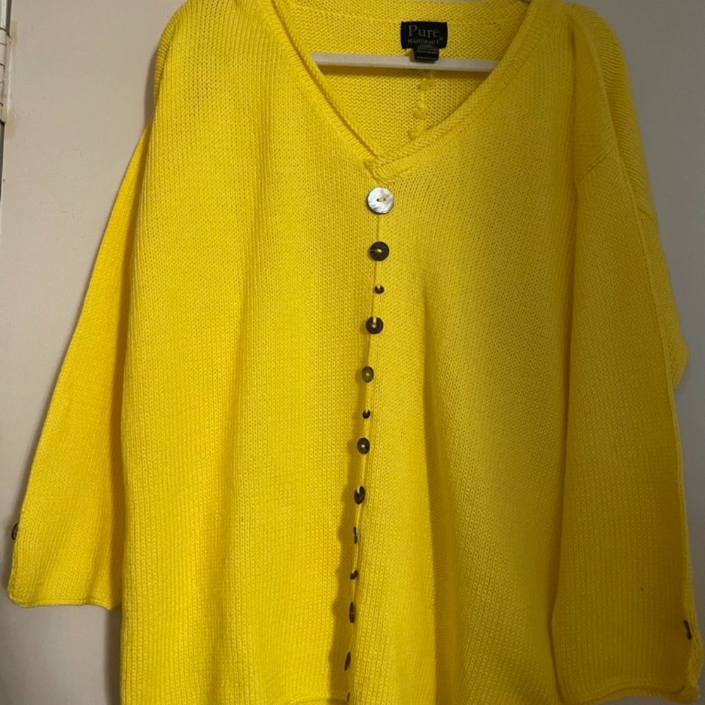 Neon Buddha' Bright Yellow Pullover Sweater
